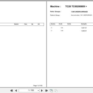 Terex Mini Excavator TC20 TC00200809  Spare Parts Catalog (1)