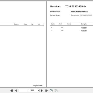 Terex Mini Excavator TC35 TC00350101  Spare Parts Catalog (1)