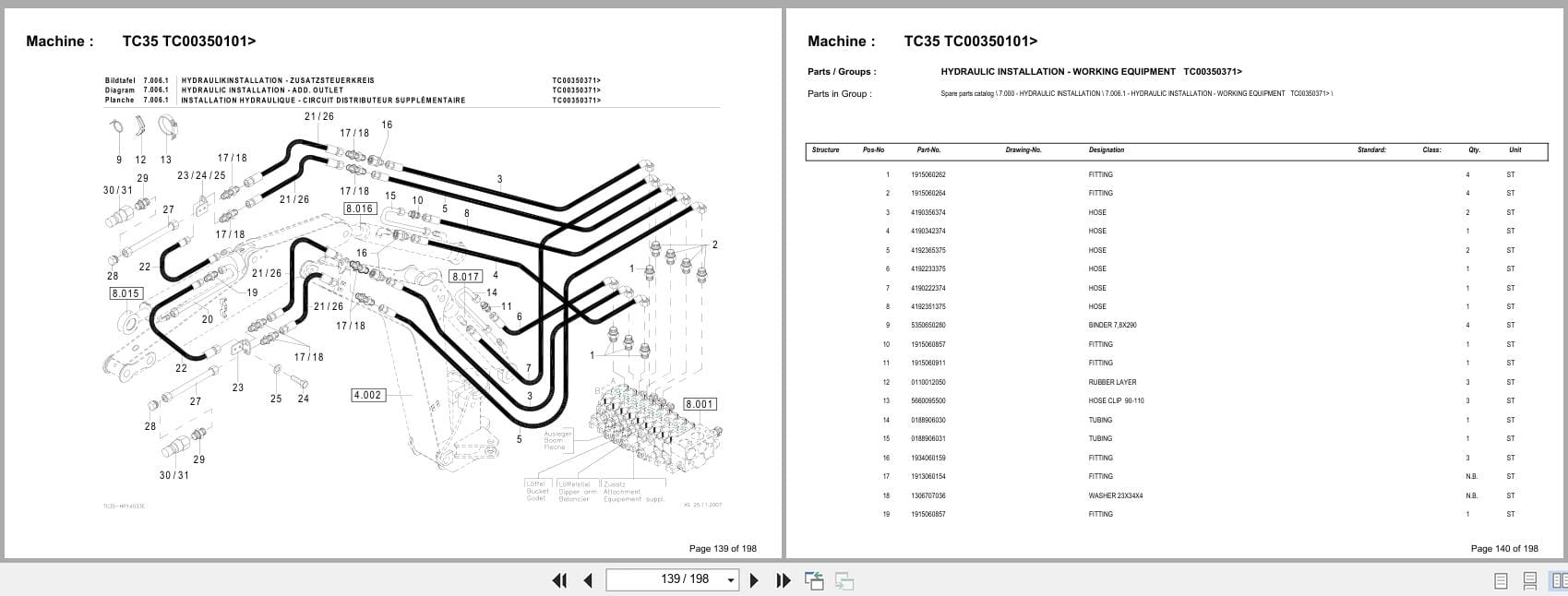 Terex Mini Excavator TC35 TC00350101  Spare Parts Catalog (3)
