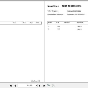 Terex Mini Excavator TC35 TC00350101  Spare Parts Catalog DE (1)
