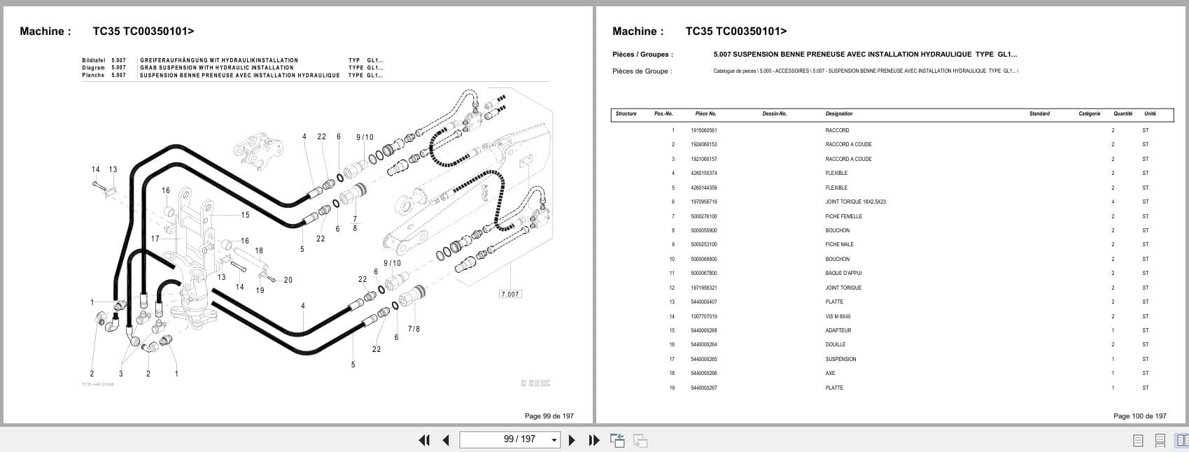 Terex Mini Excavator TC35 TC00350101  Spare Parts Catalog FR (2)