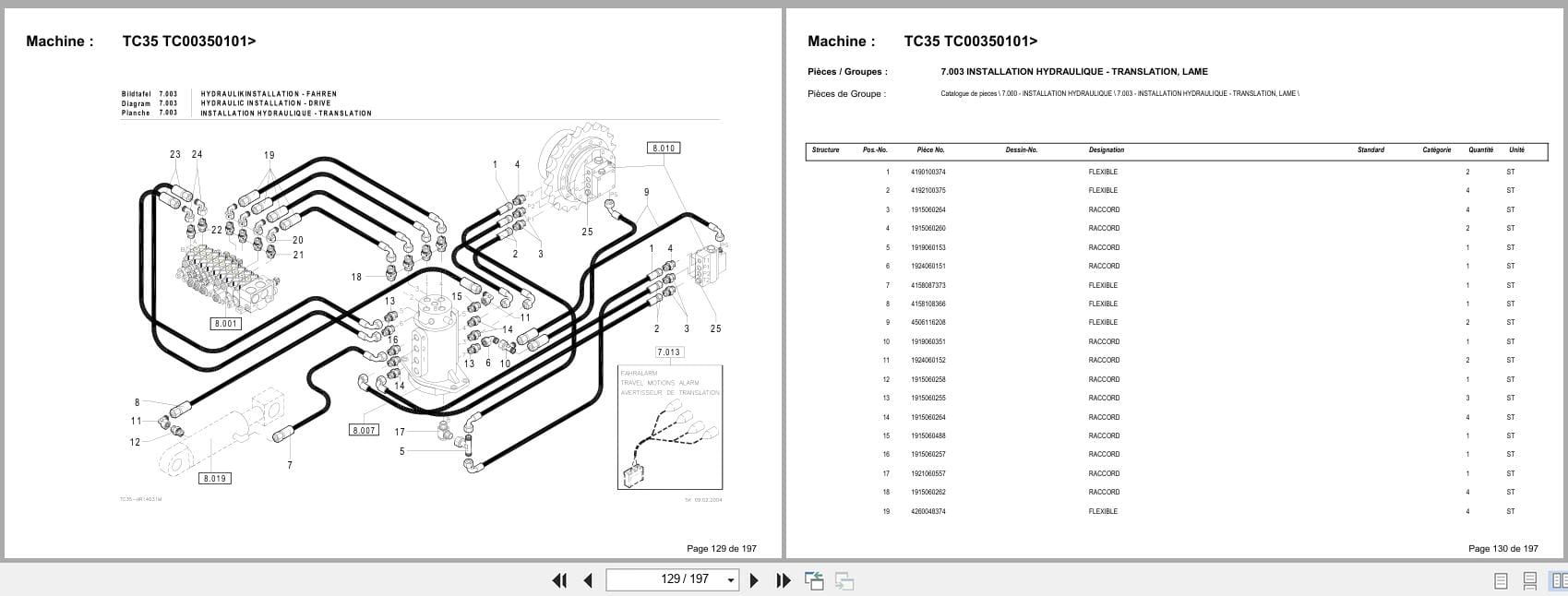Terex Mini Excavator TC35 TC00350101  Spare Parts Catalog FR (3)