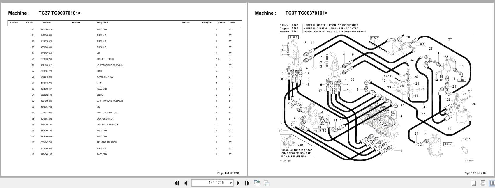 Terex Mini Excavator TC37 TC00370101  Spare Parts Catalog FR (3)