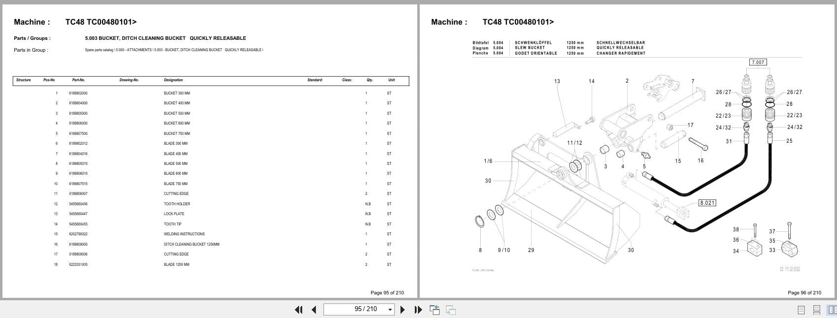 Terex Mini Excavator TC48 TC00480101  Spare Parts Catalog (2)