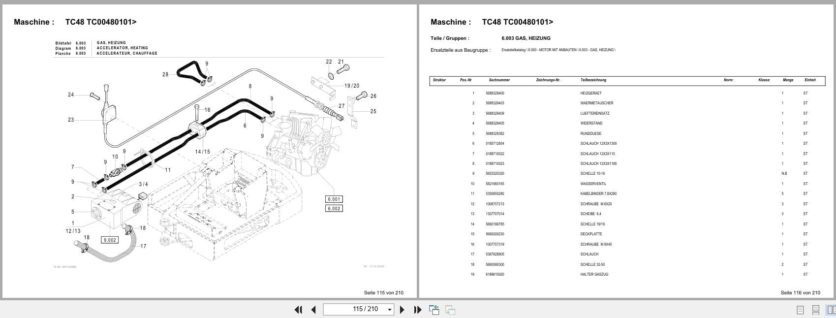 Terex Mini Excavator TC48 TC00480101  Spare Parts Catalog DE (2)