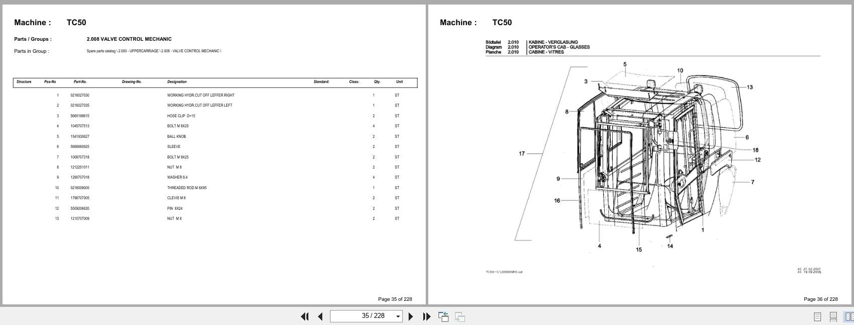Terex Mini Excavator TC50 Spare Parts Catalog (2)