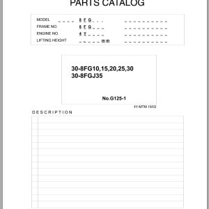 Toyota Forklift 30 8FG10 To 30 8FGJ35 Parts Catalog G125 1 2002 ML (1)