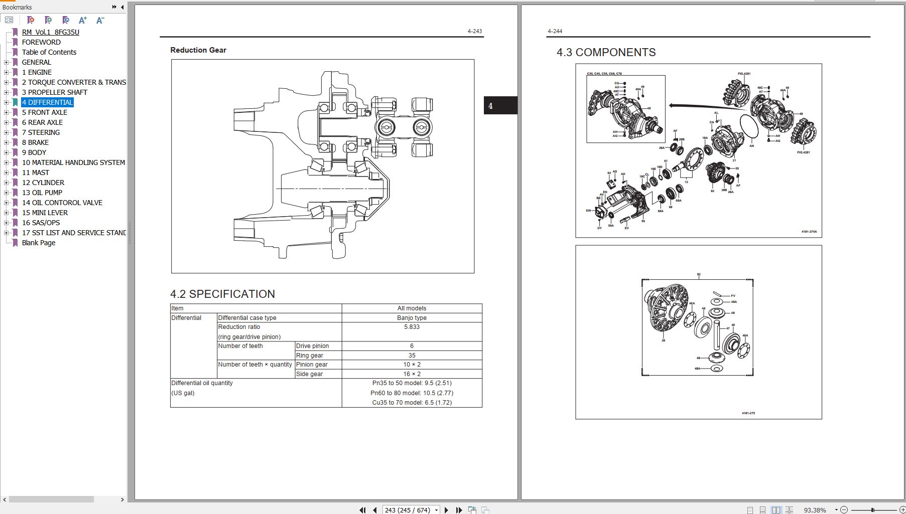 Toyota Forklift 8FG 8FD 8FGC 35U to 80U Repair Manual Vol. 1 CE104 (2)