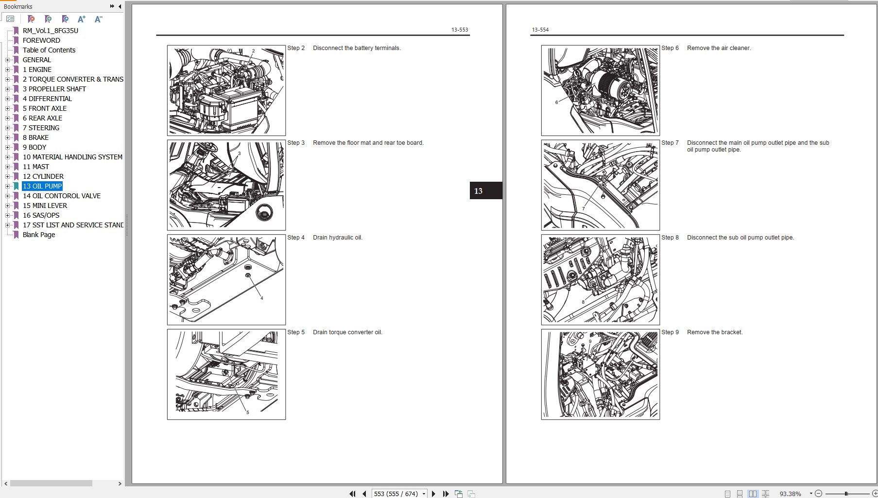 Toyota Forklift 8FG 8FD 8FGC 35U to 80U Repair Manual Vol. 1 CE104 (3)