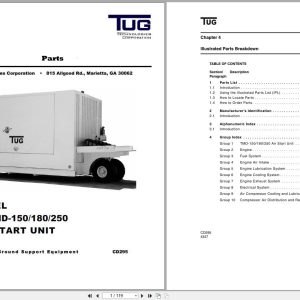 Tug Air Start Unit TR 150 TR 180 TR 250 TMD 150 TMD 180 TMD 250 Parts Catalog