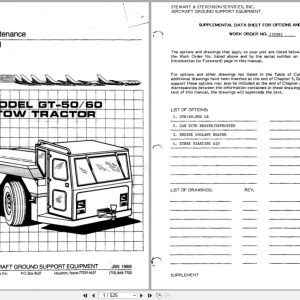 Tug Tow Tractor GT 50 GT 60 Operation Maintenance And Parts Manual 1