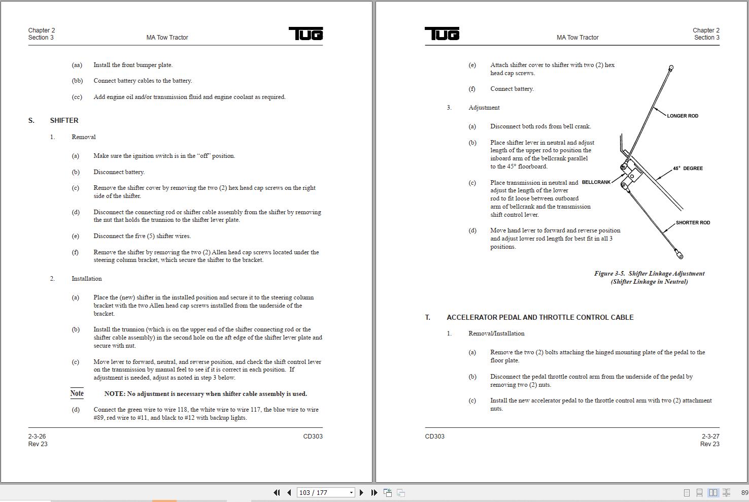 Tug Tow Tractor MA Maintenance Manual 2