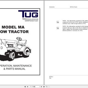 Tug Tow Tractor MA Operation Maintenance And Parts Manual 1