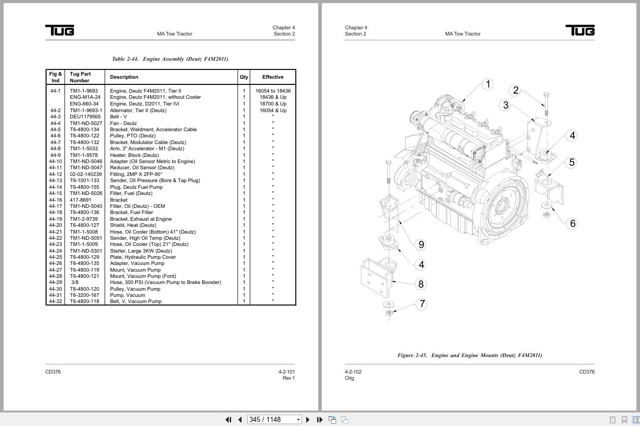 Tug Tow Tractor MA Operation Maintenance And Parts Manual 3