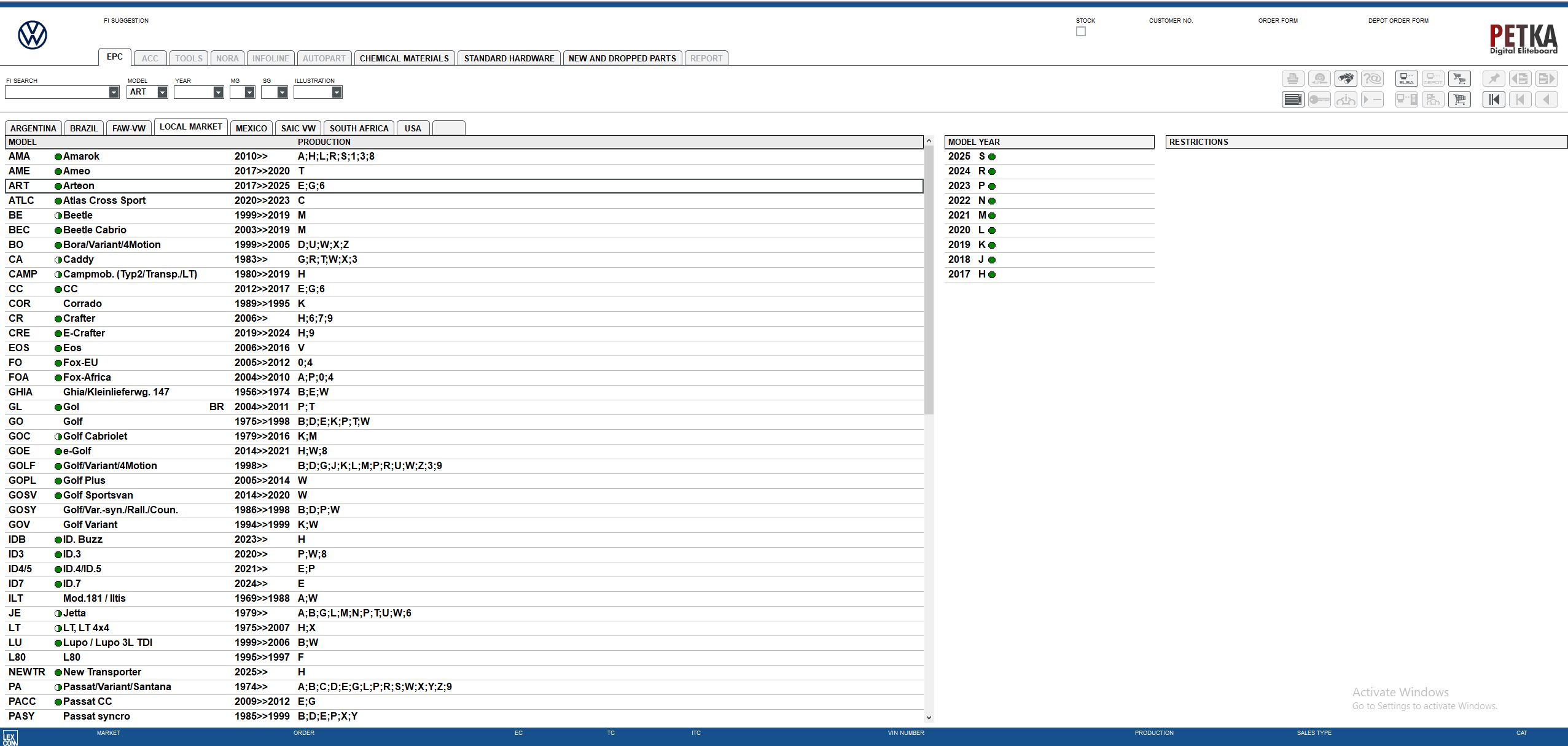 VMware Volkswagen Car EPC 8.3 09.2025 1620 Spare Parts Catalog 3