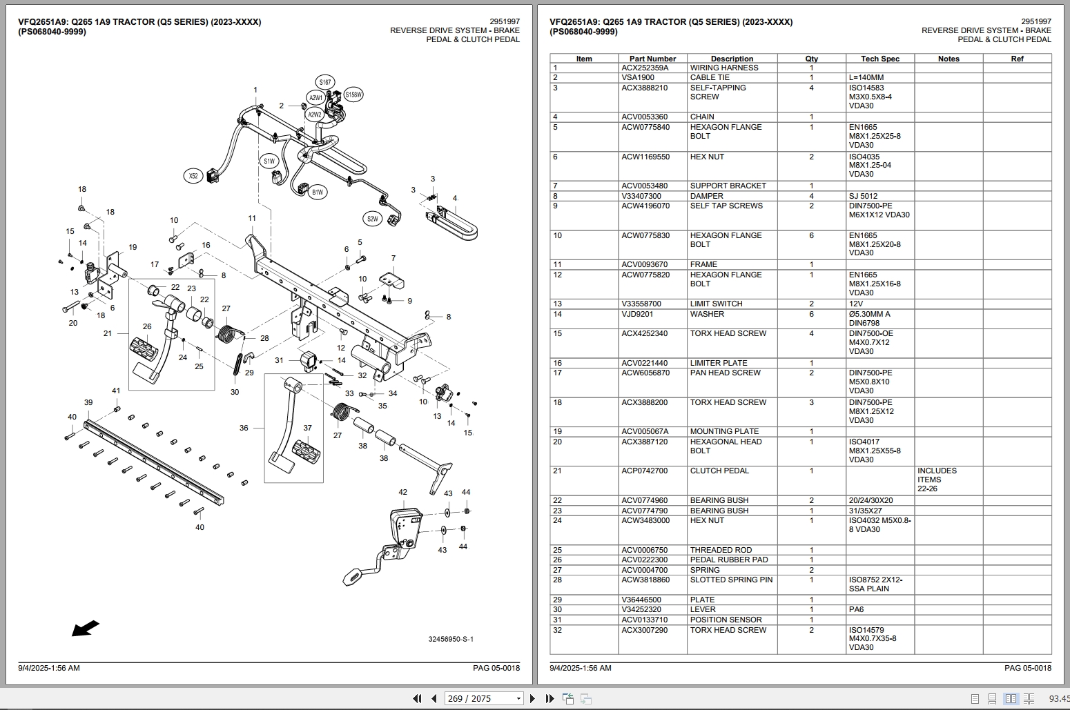 Valtra Tractor Q265 1A9 Q5 Series 2023 2025 Parts Catalog (2)