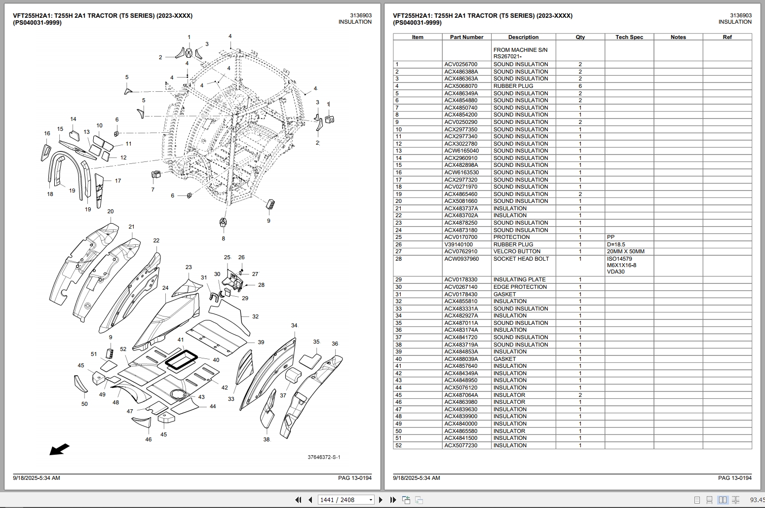 Valtra Tractor T255H 2A1 T5 Series 2023 2025 Parts Catalog (3)