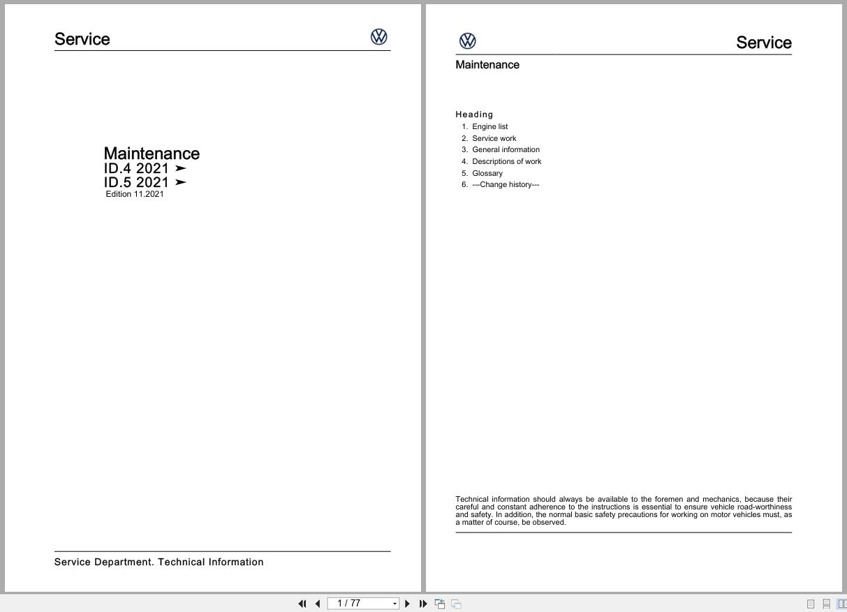 Volkswagen ID.4 ID.5 2021 Maintenance Manual (1)