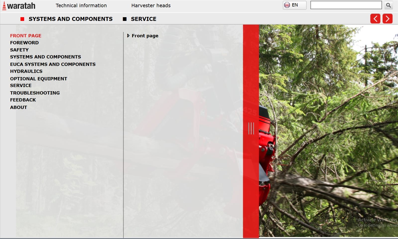 Waratah Harvester Head H200 Series H400 Series Technical Information (1)