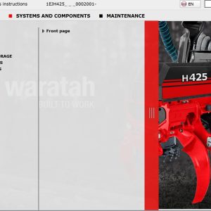 Waratah Harvester Head H425 1EJH4250002001 Operation Manual (1)