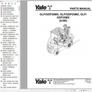 Yale Forklift A390 GLP20MX to GDP35MX Parts Catalog 2024 (1)