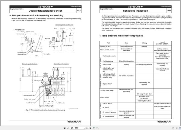 Yanmar Engine 6Ey18Lw 6Ey18Alw Operation Manual Rb B39101 (2)