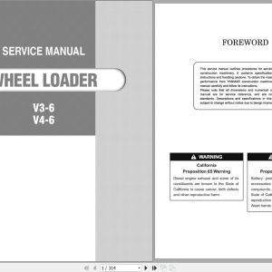 Yanmar Wheel Loader V3 6 V4 6 Service Manual 0BKD2 G03002 2011 (1)