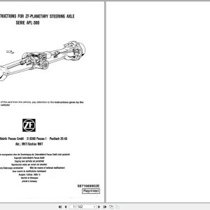 ZF Planetary Steering Axle Series APL 300 Repair Manual 5871660002E (1)
