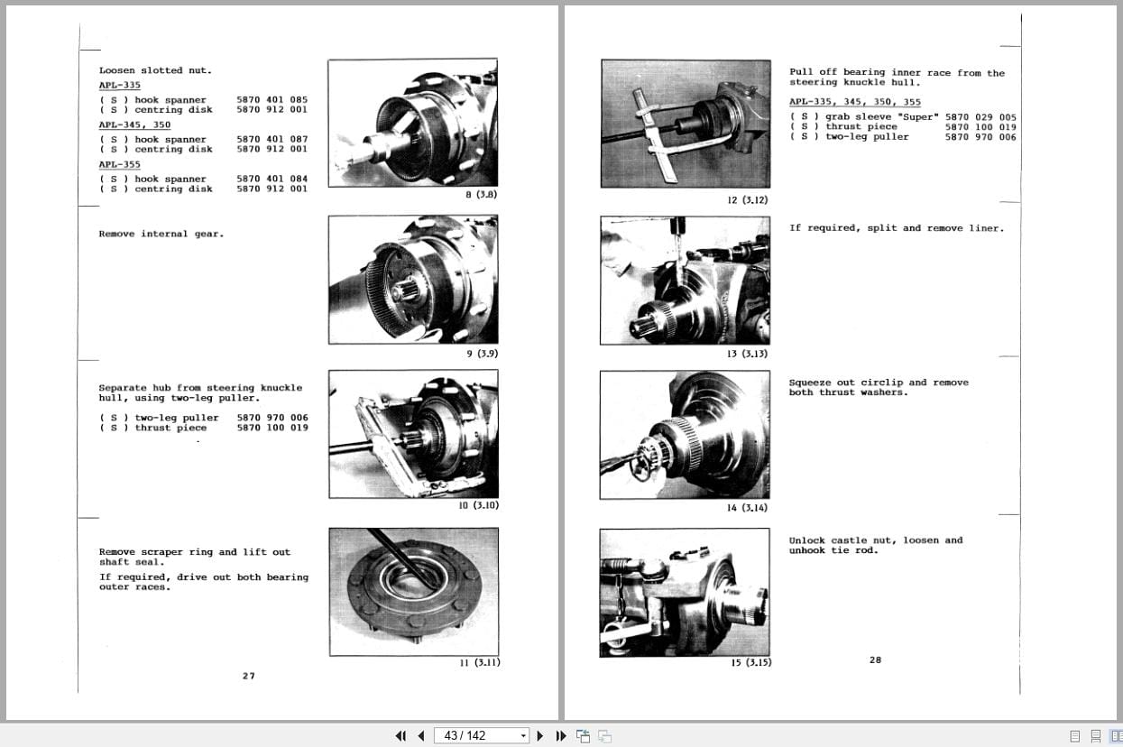 ZF Planetary Steering Axle Series APL 300 Repair Manual 5871660002E (2)