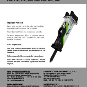 Alicon Series Breaker B10 to B800 Operation Maintenance Manual EN ES (1)
