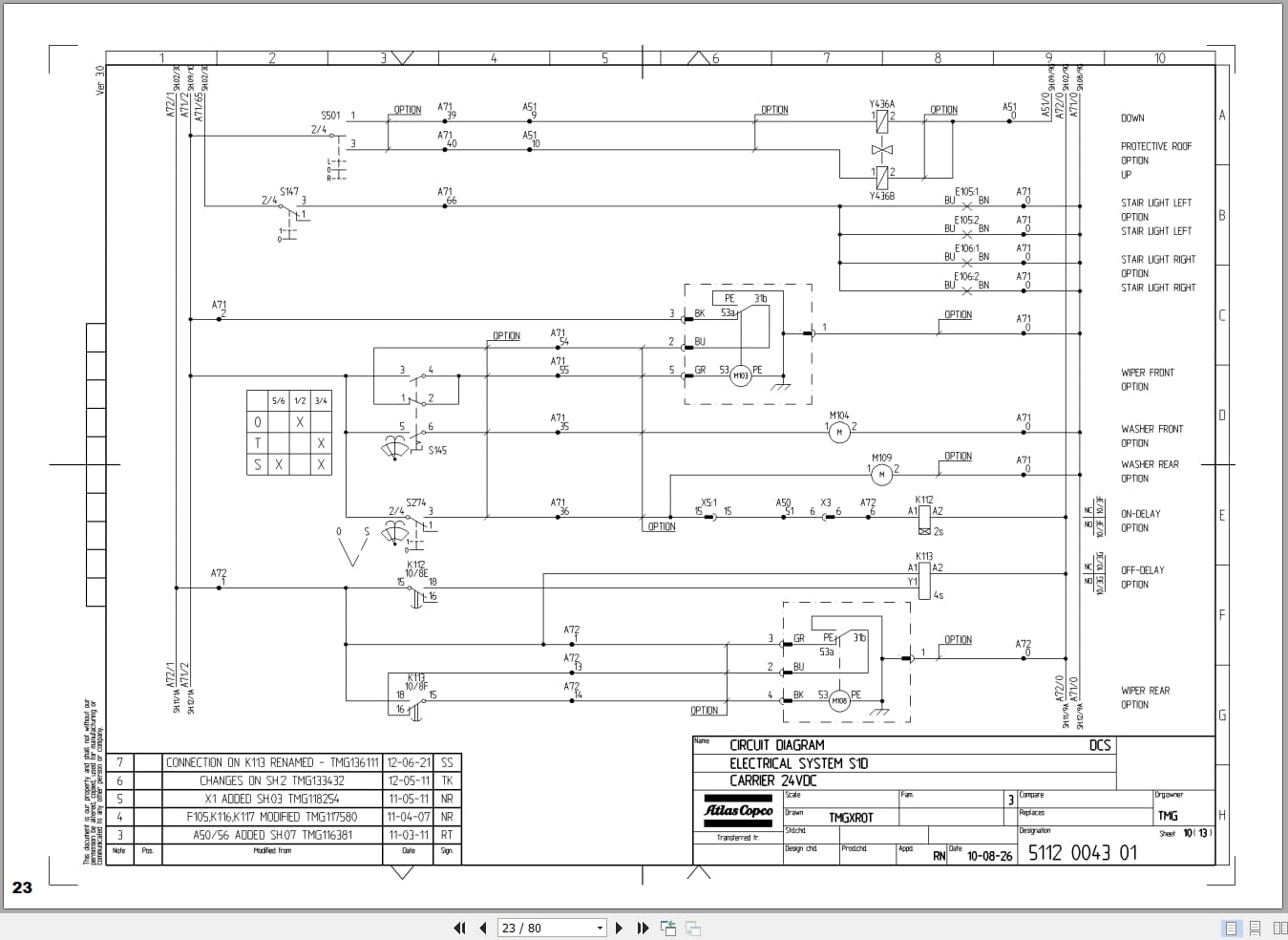 Atlas Copco Boomer S1D Hydraulic Electrical Schematic 8999042100 EN (2)