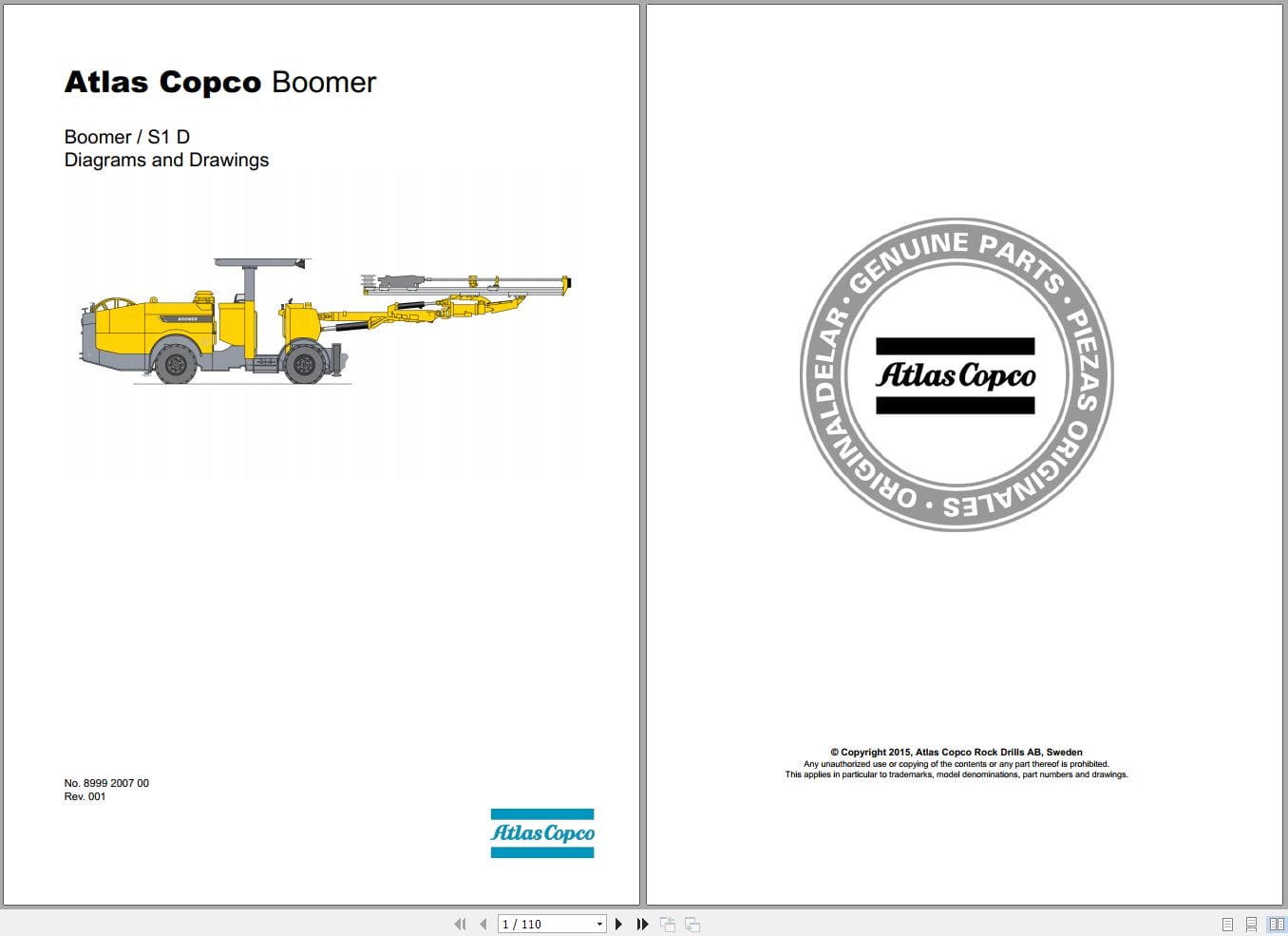 Atlas Copco Boomer S1D Hydraulic Electrical Schematic 8999200700 EN (1)