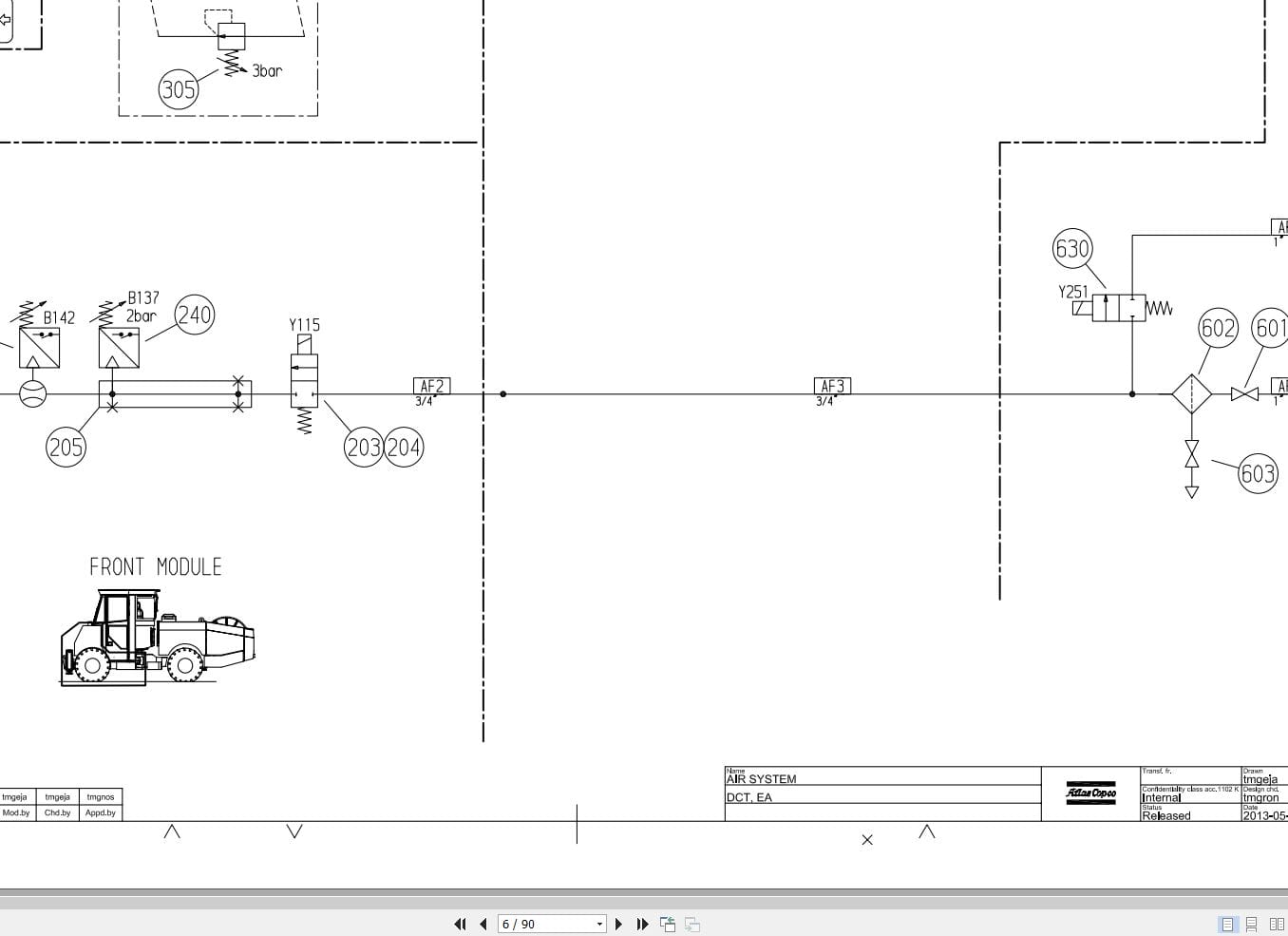 Atlas Copco Boomer S1D Hydraulic Electrical Schematic 8999228500 EN (2)