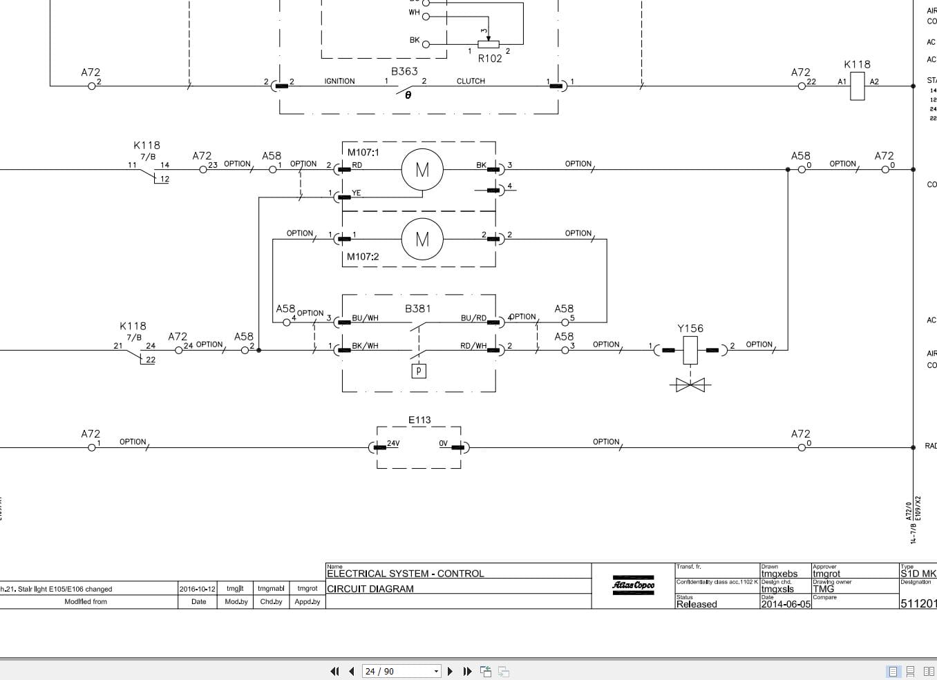 Atlas Copco Boomer S1D Hydraulic Electrical Schematic 8999228500 EN (3)