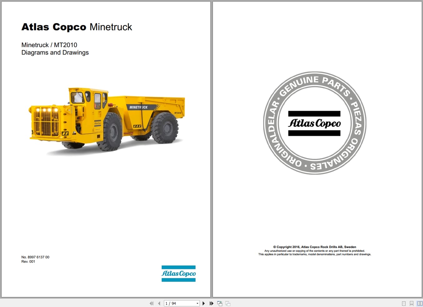 Atlas Copco Minetruck MT2010 Diagrams and Drawings 8997613700 EN (1)