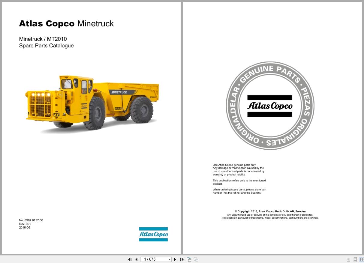 Atlas Copco Minetruck MT2010 Spare Parts Catalog 8997613700 EN (1)