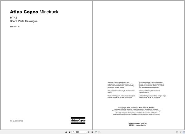 Atlas Copco Minetruck Mt42 Spare Parts Catalog 8997407800 En Sv (1)