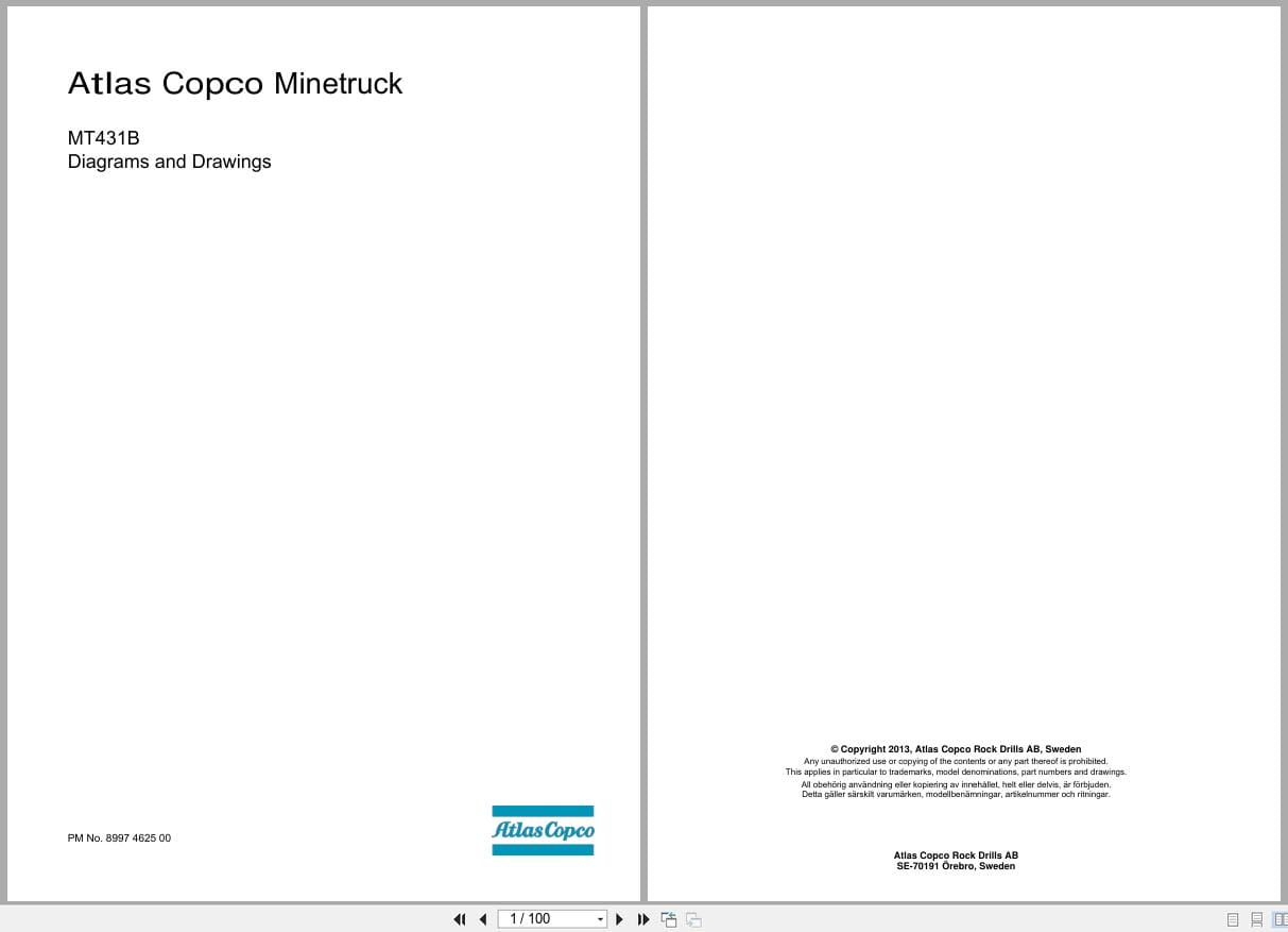 Atlas Copco Minetruck MT431B Diagram and Drawing 8997462500 EN (1)