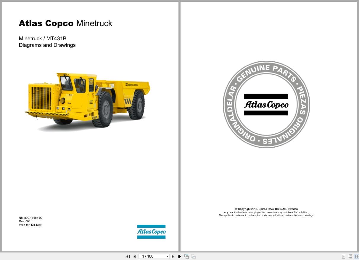 Atlas Copco Minetruck MT431B Diagram and Drawing 8997648700 EN (1)