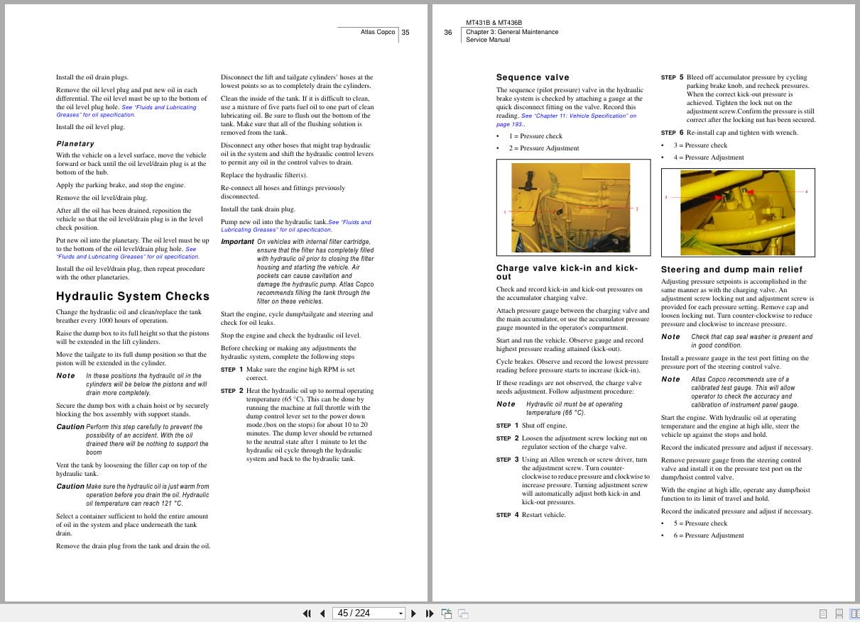 Atlas Copco Minetruck MT431B MT436B Service Manual 9852217501e (2)