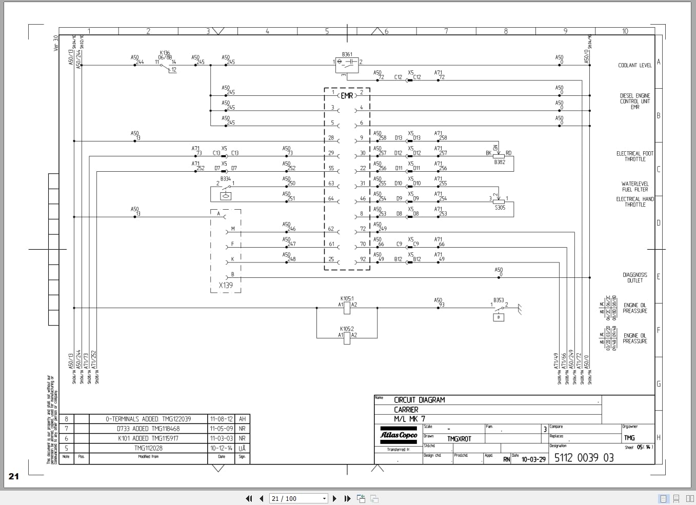 Atlas Copco Rock Bolting Rig Boltec MD Electrical Hydraulic Schematic 8991945000 EN (2)