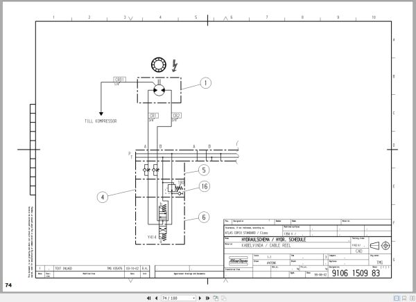 Atlas Copco Rock Bolting Rig Boltec MD Electrical Hydraulic Schematic 8991945000 EN (3)
