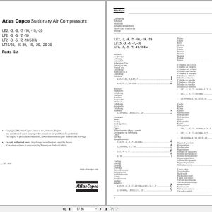Atlas Copco Stationary Air Compressors LE2 to LT20 30 Spare Parts Catalog 2930140100 (1)
