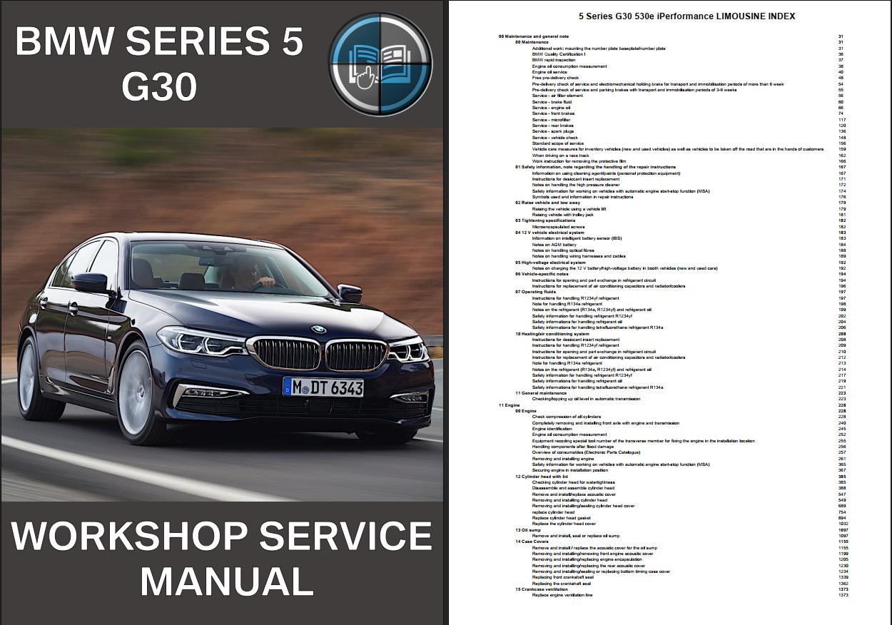 BMW 5 Series G30 530e iPerformance LIMOUSINE 2019 Workshop Service Manual (1)