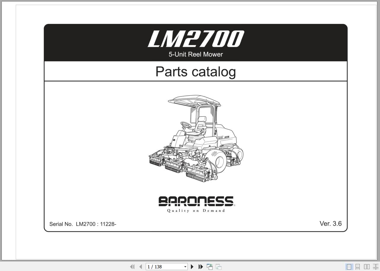 Baroness 5 Unit Rotary Mower LM2700 Parts Catalog (1)