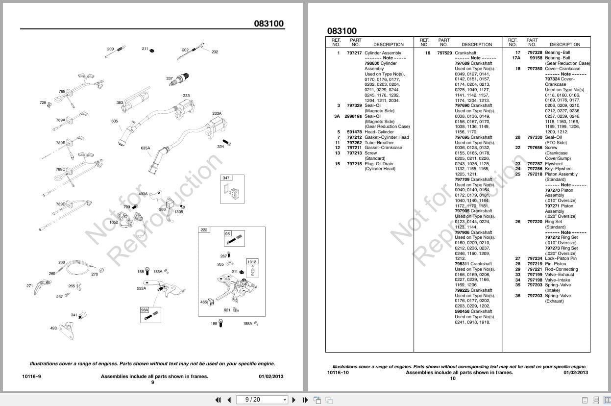 Briggs Stratton Collector 083100 Illustrated Parts List 2013 (2)