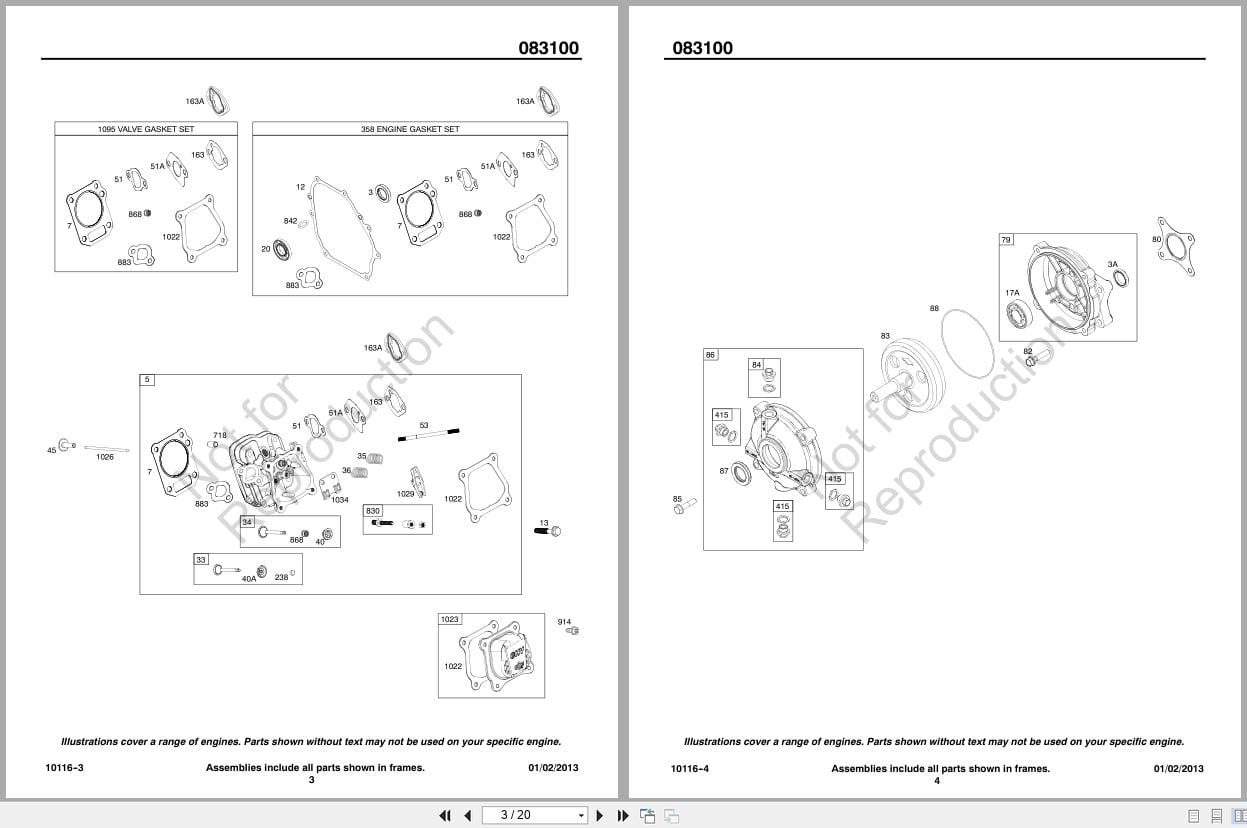 Briggs Stratton Collector 083100 Illustrated Parts List 2013 (3)
