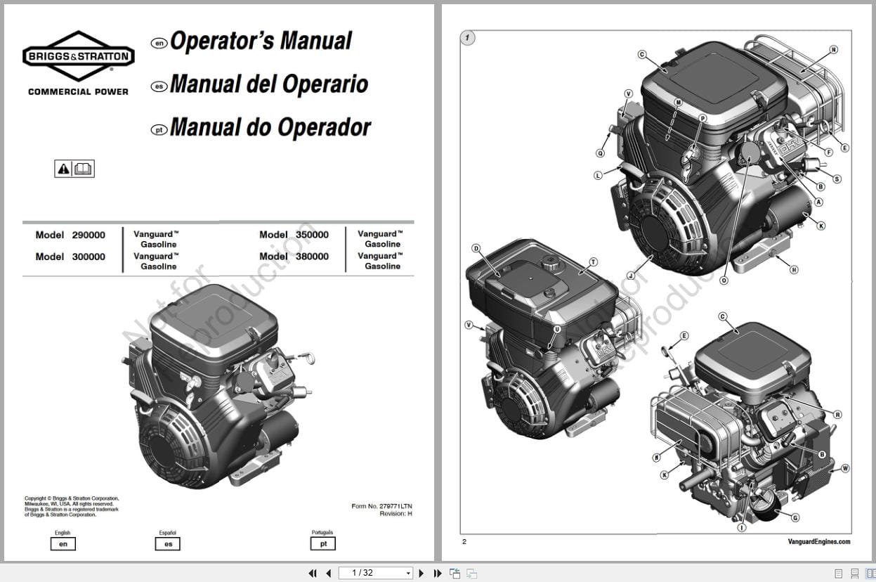 Briggs Stratton Engine 290000 To 380000 Operators Manual 279771LTN EN ES PT (1)