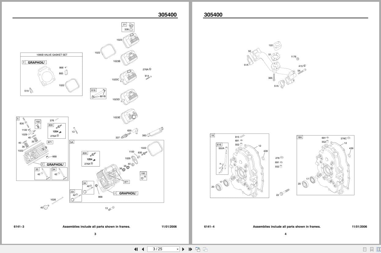 Briggs Stratton Engine 305400 Illustrated Parts List 2006 (3)