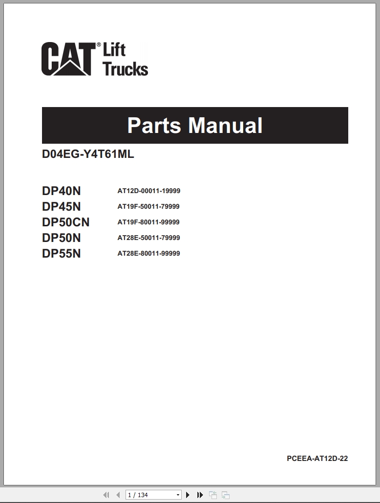 CAT Forklift EU DP50CN Spare Parts Catalog (2)